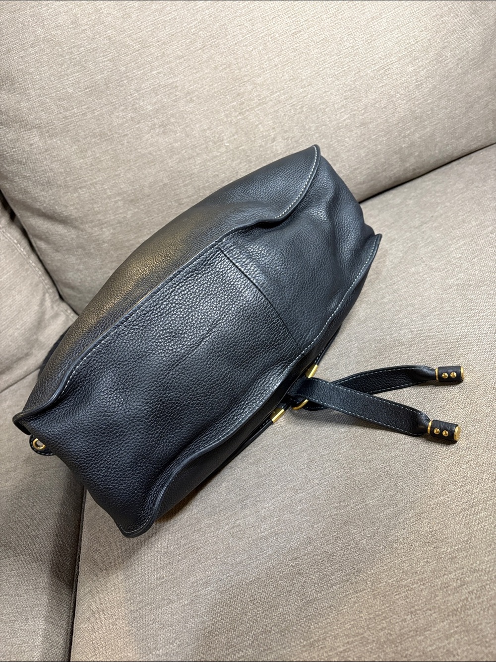 Chloé Marcie Black Leather Satchel - Picture 8 of 15